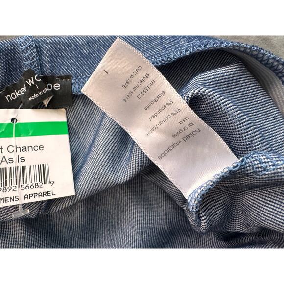 NEW NAKED WARDROBE Women's Blue Dual Denim Mini Skirt Size L - Picture 4 of 4